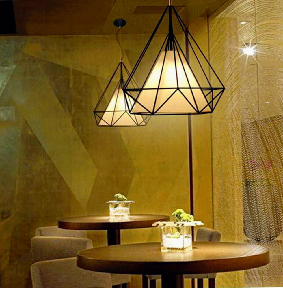 Lampadario da soffitto pendente – Sospensione a forma di diamante, attacco E27 - ambraled