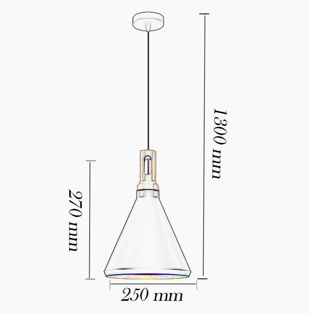 Lampadario industriale pendente – Metallo a cono, nero e bianco, base E27 - ambraled