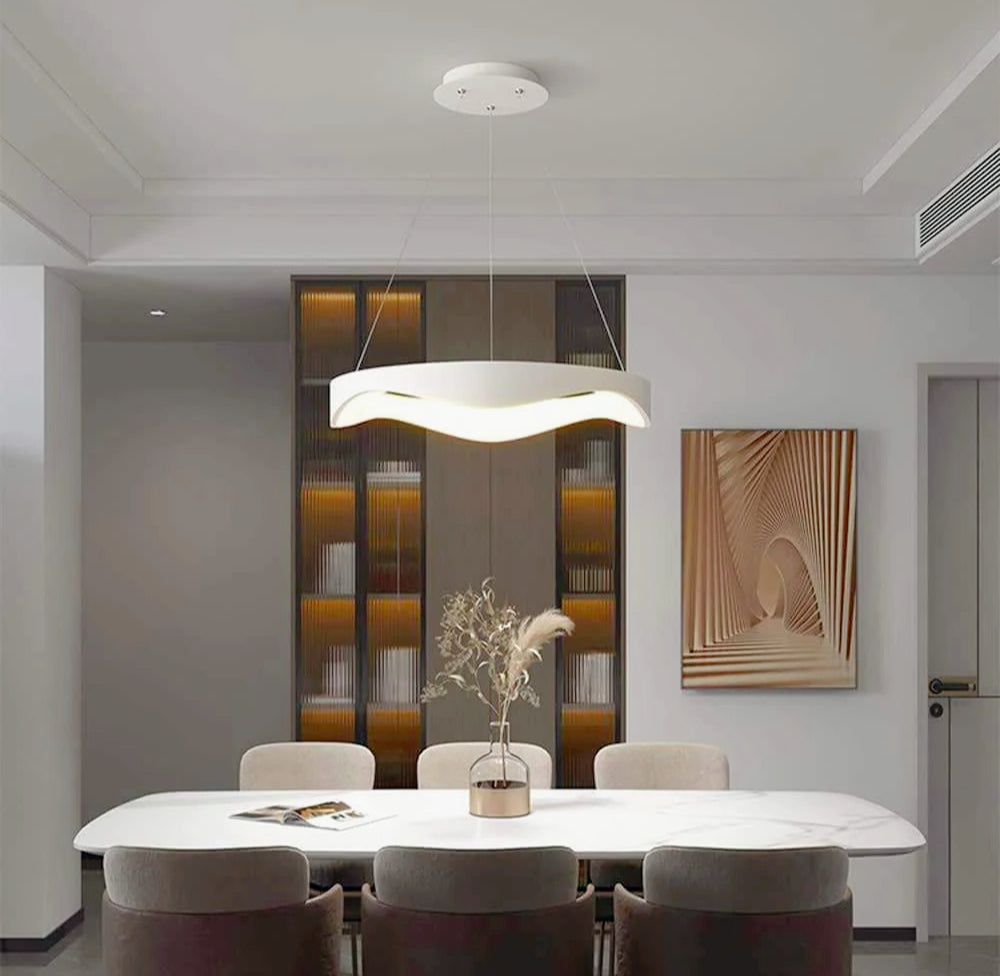 Lampadario LED a onda 38W – 3 colorazioni di luce (6500K / 4000K / 3000K) - ambraled