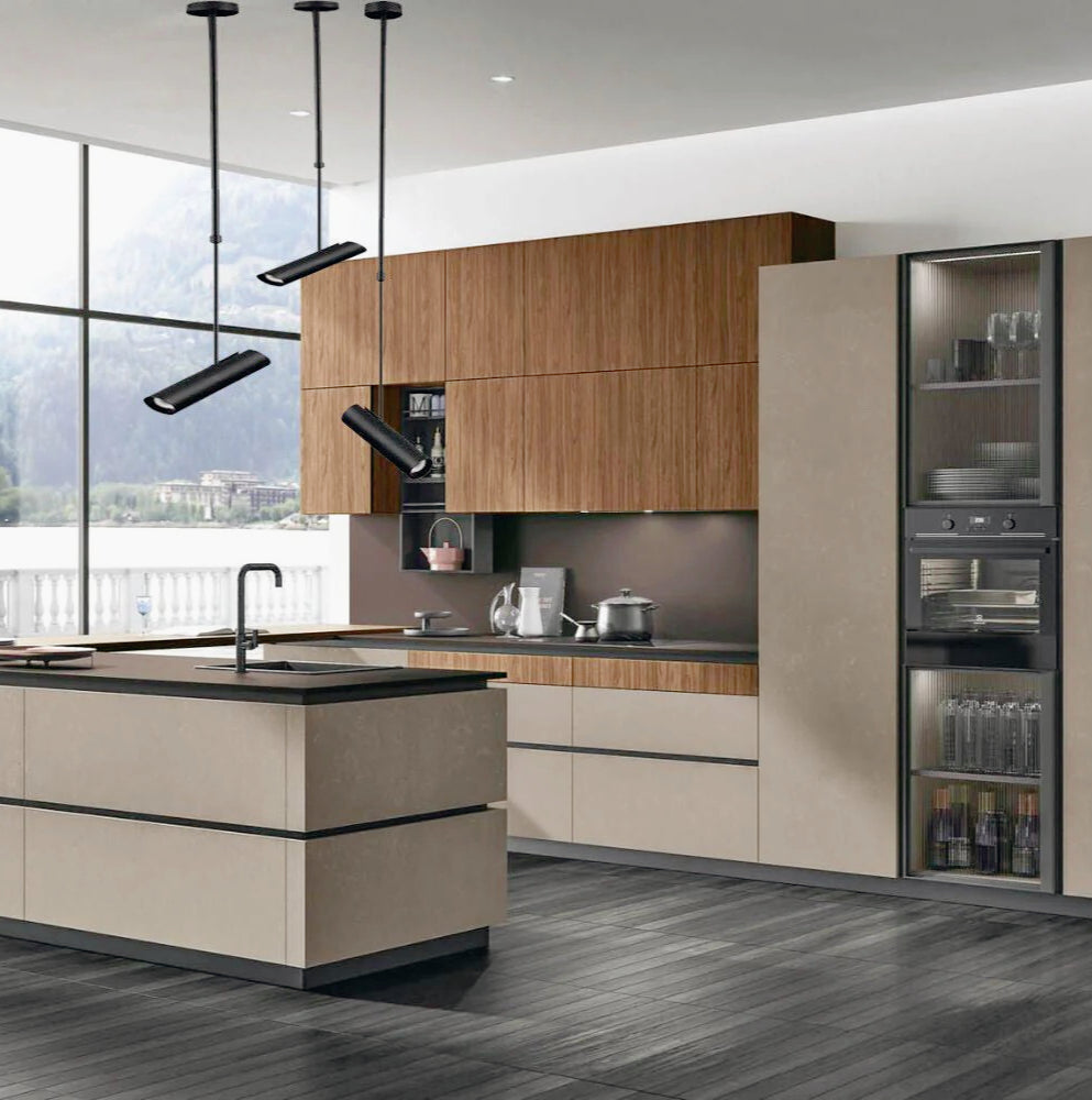 Lampadario ragno a sospensione con 6 corde e portalampade E27 – Design retrò - ambraled