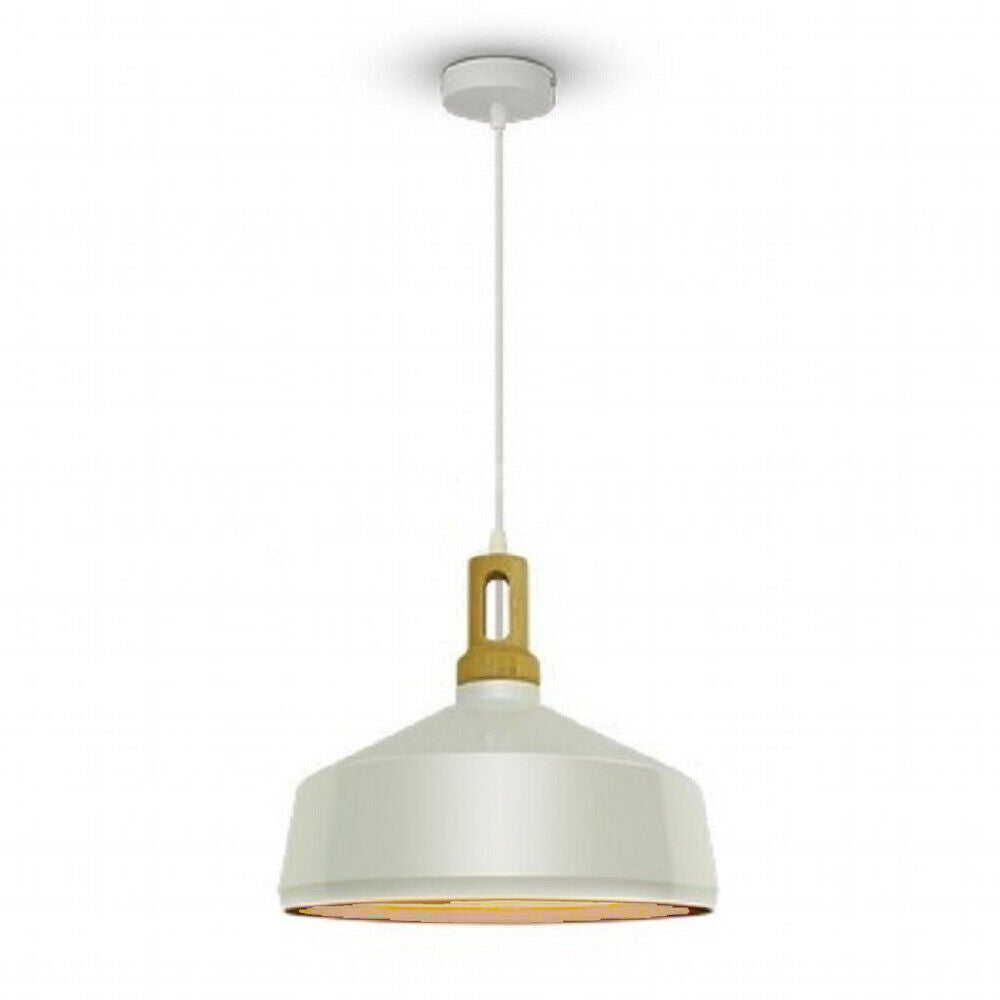 Lampadario stile industriale pendente a coppa – Attacco E27, colori nero e bianco - ambraled