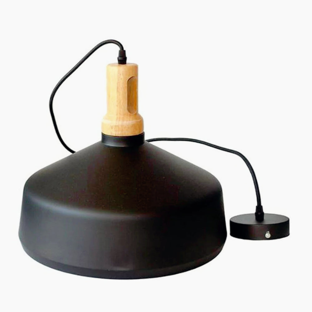 Lampadario stile industriale pendente a coppa – Attacco E27, colori nero e bianco - ambraled