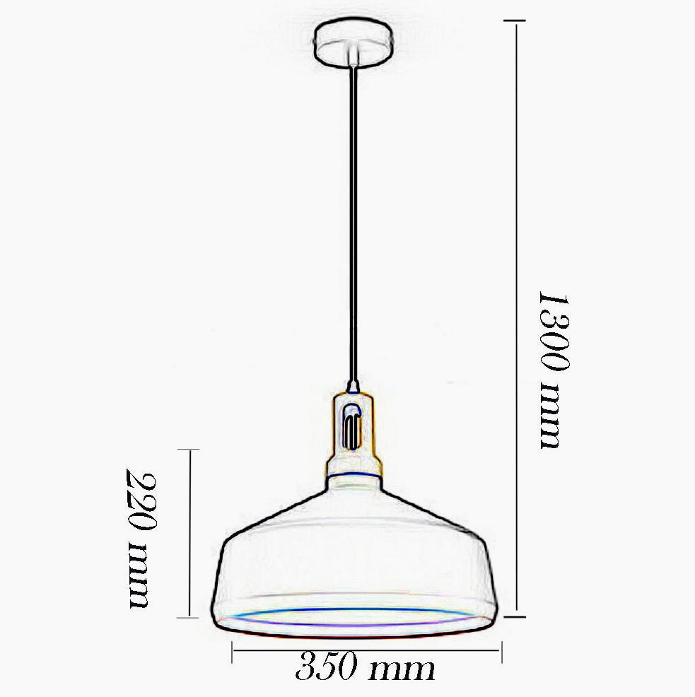 Lampadario stile industriale pendente a coppa – Attacco E27, colori nero e bianco - ambraled
