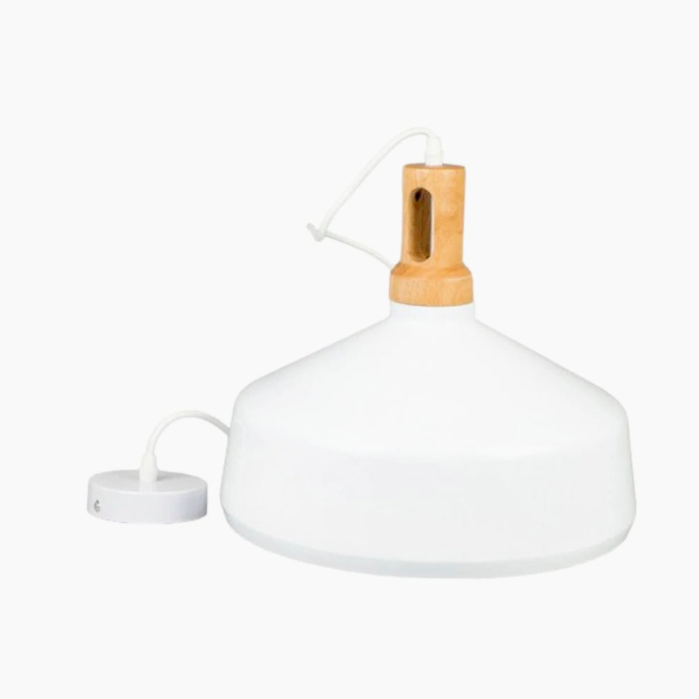 Lampadario stile industriale pendente a coppa – Attacco E27, colori nero e bianco - ambraled
