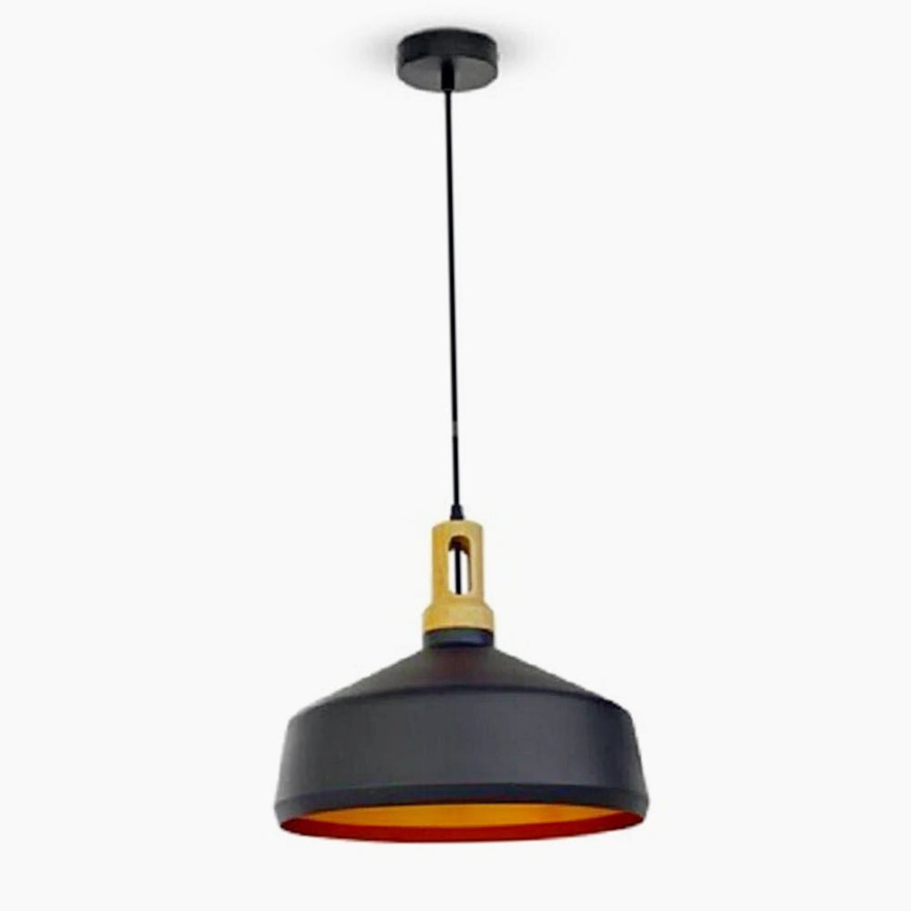Lampadario stile industriale pendente a coppa – Attacco E27, colori nero e bianco - ambraled