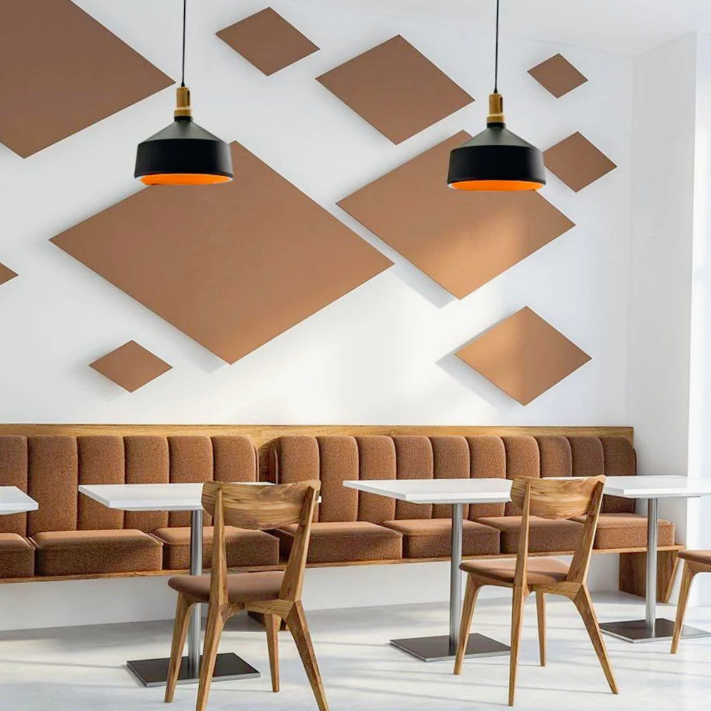 Lampadario stile industriale pendente a coppa – Attacco E27, colori nero e bianco - ambraled