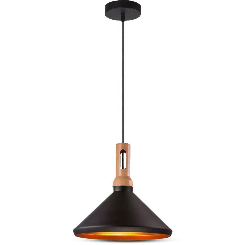 Lampadario stile industriale pendente – Nero e bianco, attacco E27 - ambraled