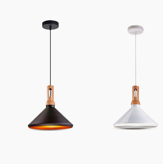 Lampadario stile industriale pendente – Nero e bianco, attacco E27 - ambraled
