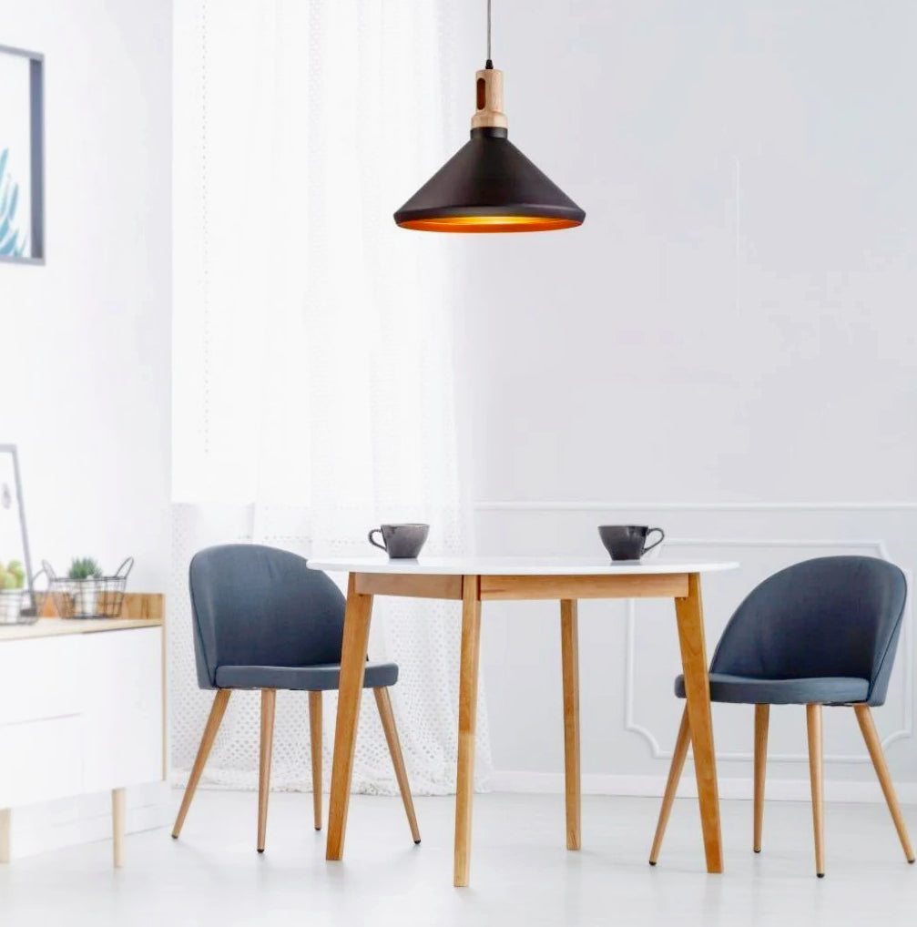 Lampadario stile industriale pendente – Nero e bianco, attacco E27 - ambraled