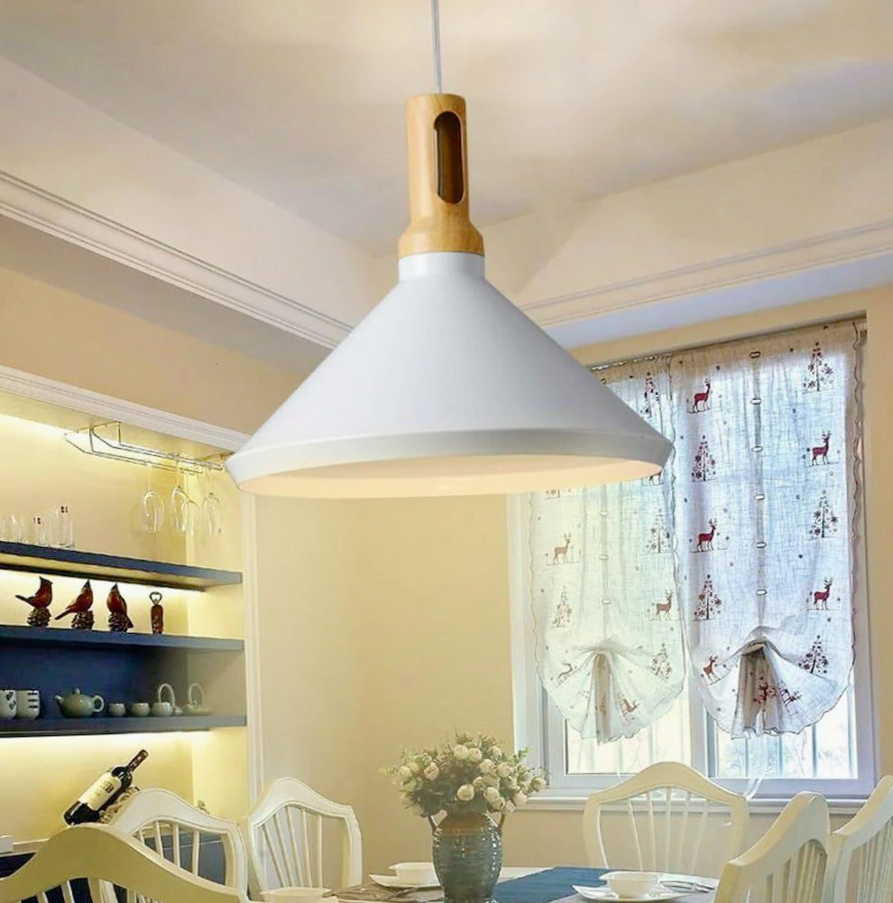 Lampadario stile industriale pendente – Nero e bianco, attacco E27 - ambraled