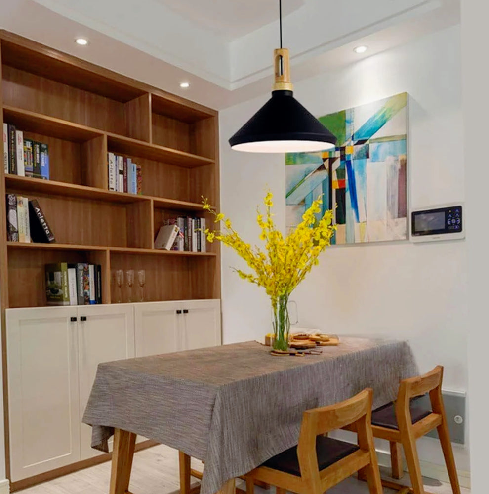 Lampadario stile industriale pendente – Nero e bianco, attacco E27 - ambraled