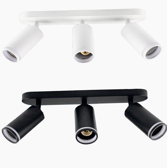 Plafoniera orientabile 3 diffusori GU10 (da soffitto o parete) - ambraled