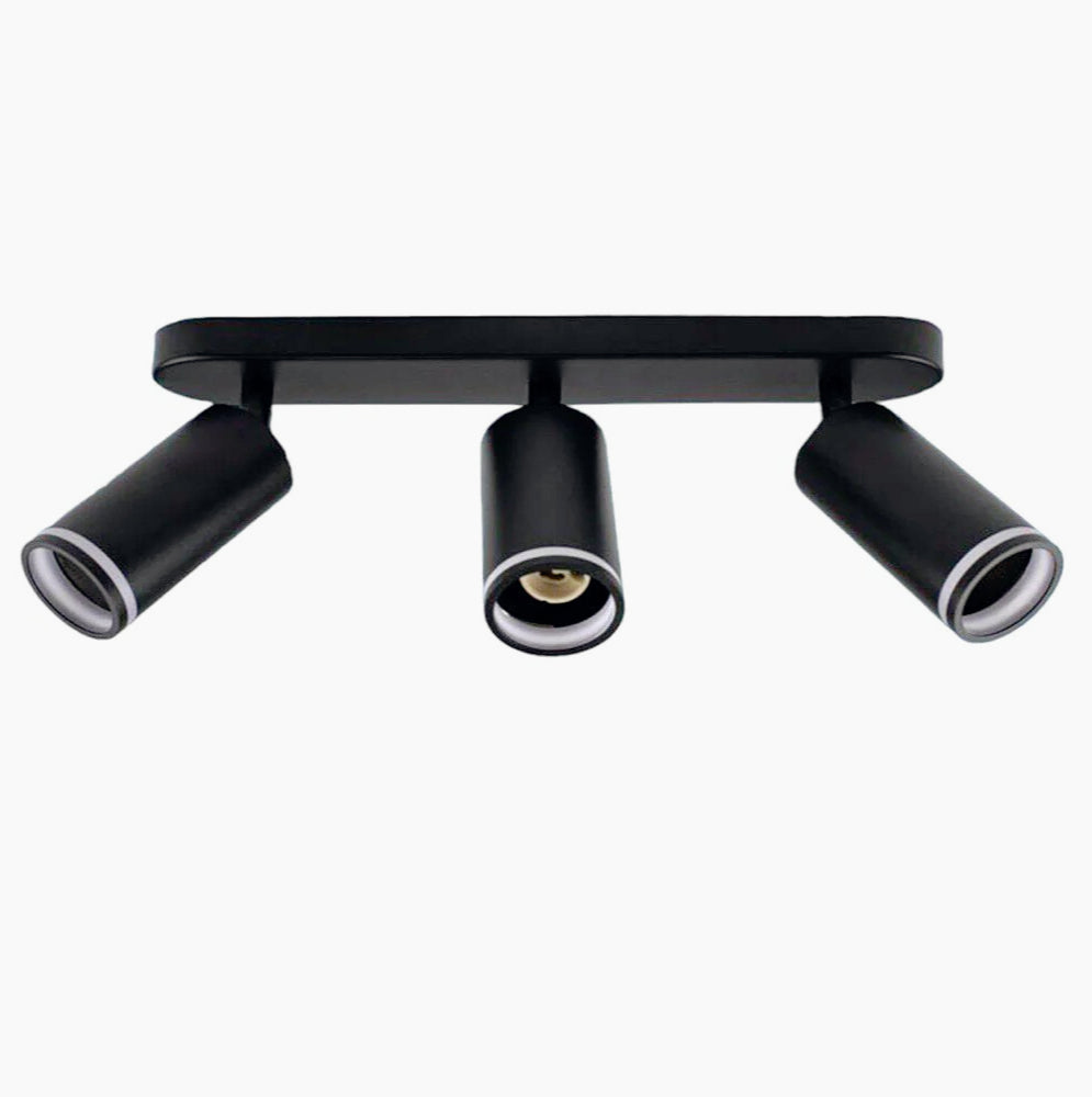 Plafoniera orientabile 3 diffusori GU10 (da soffitto o parete) - ambraled