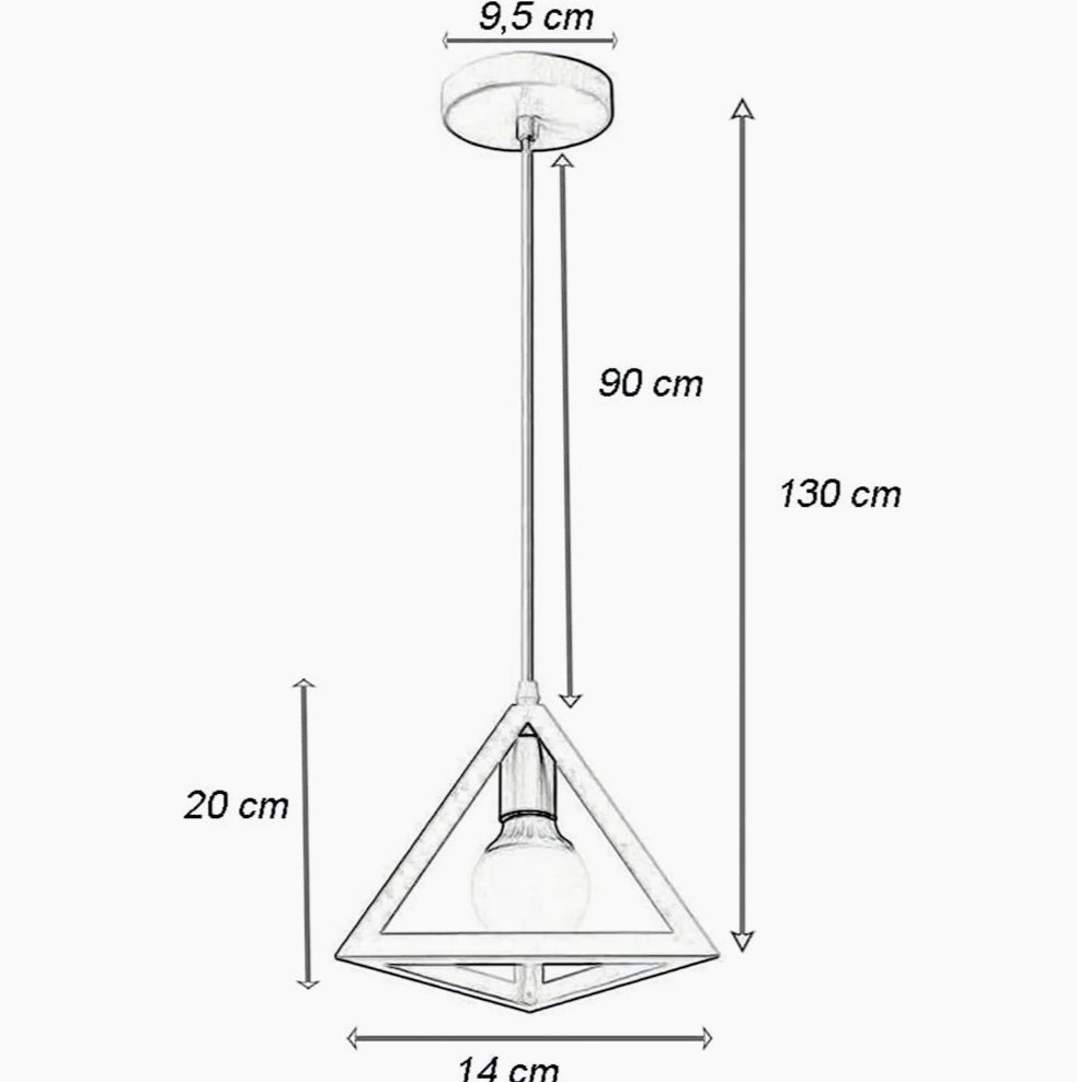 Lampadario da soffitto a sospensione – Design 3D stile geometrico, attacco E27 - ambraled