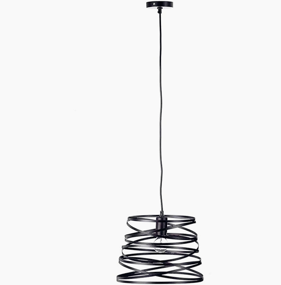 Lampadario a sospensione – Paralume in metallo a vortice traforato, attacco E27 - ambraled