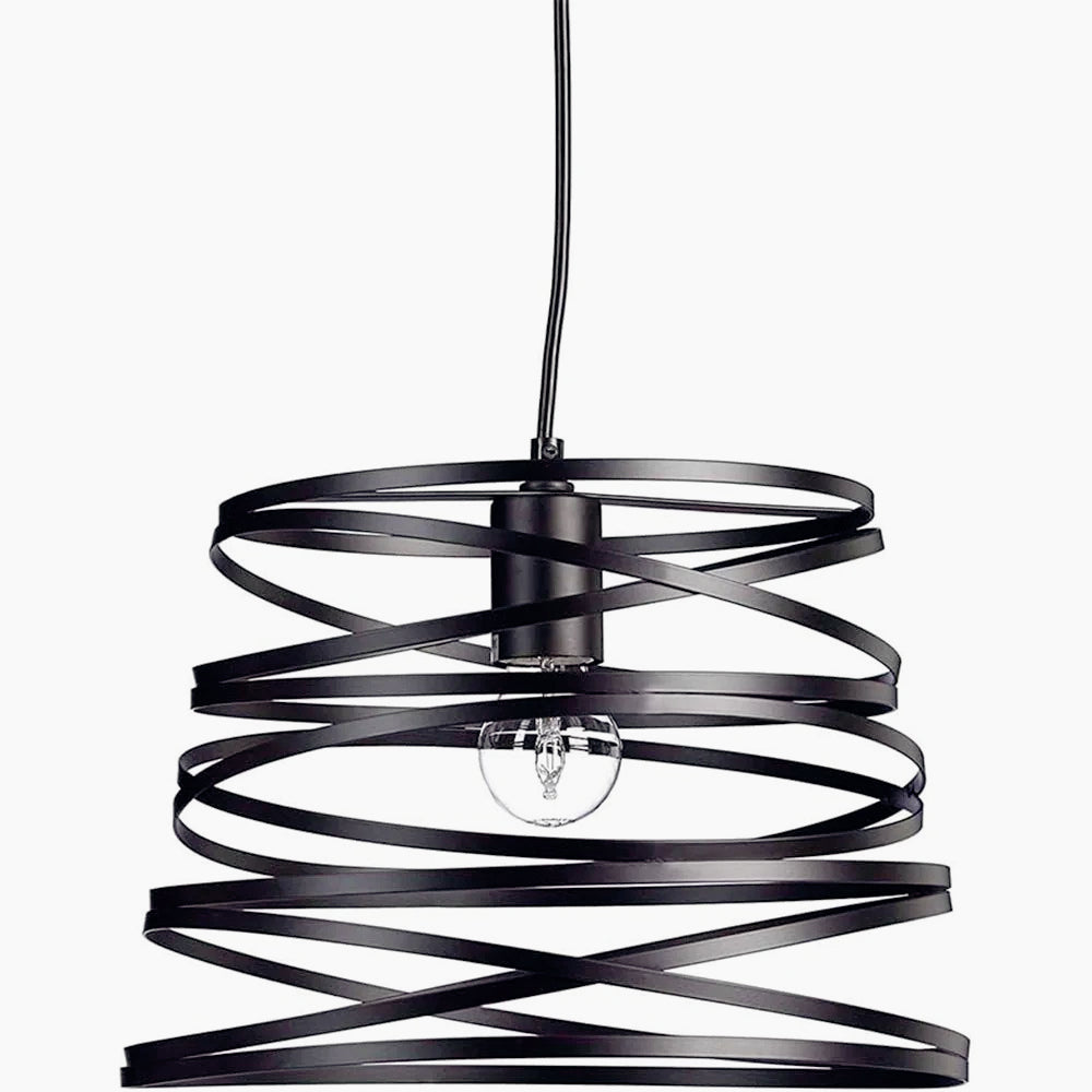 Lampadario a sospensione – Paralume in metallo a vortice traforato, attacco E27 - ambraled