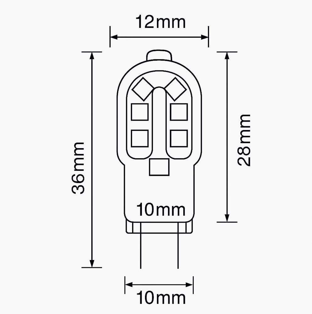 Lampadina LED 12 LED 2W G4 12V – Attacco G4, luce fredda / calda / naturale - ambraled
