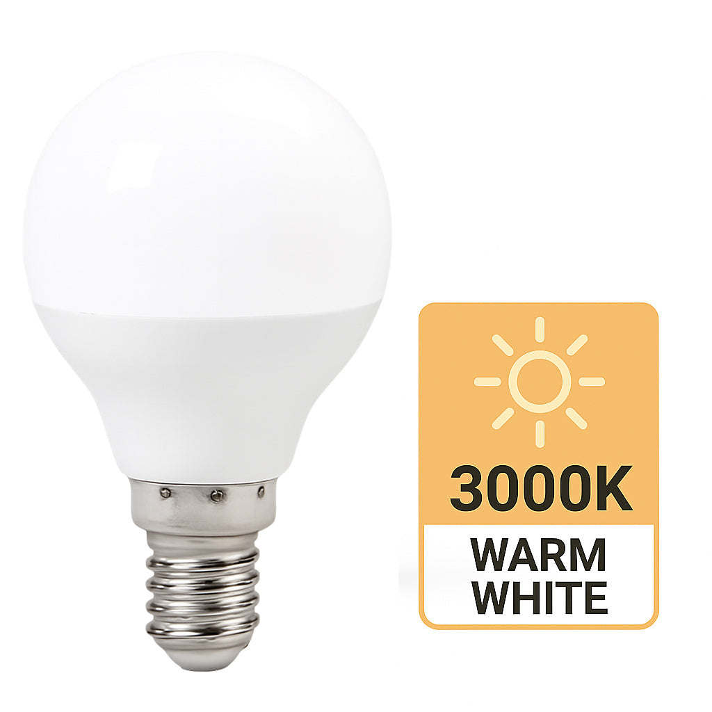 Lampadina LED a sfera E14 8W – Luce fredda / calda / naturale - ambraled