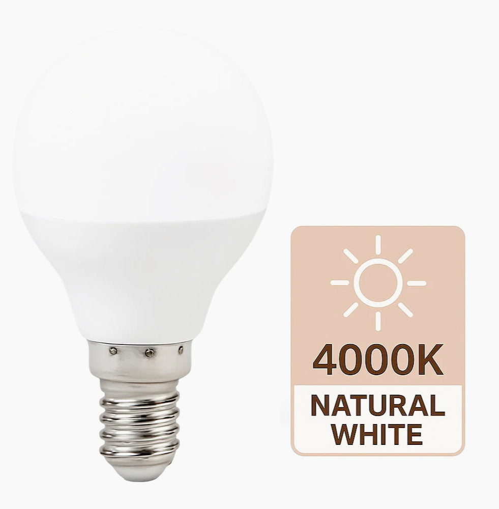 Lampadina LED a sfera E14 8W – Luce fredda / calda / naturale - ambraled
