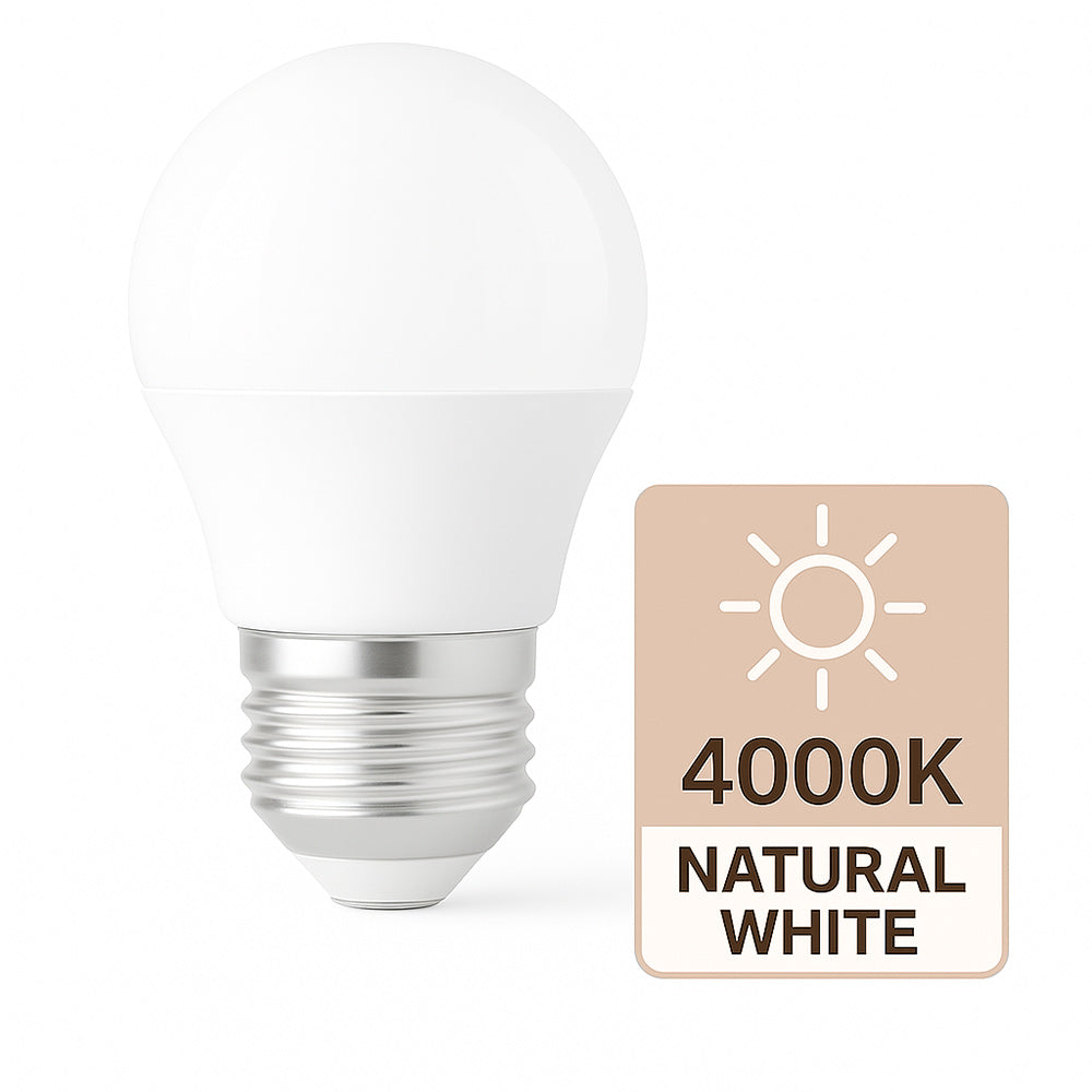 Lampadina LED a sfera E27 6W – Luce fredda / calda / naturale - ambraled