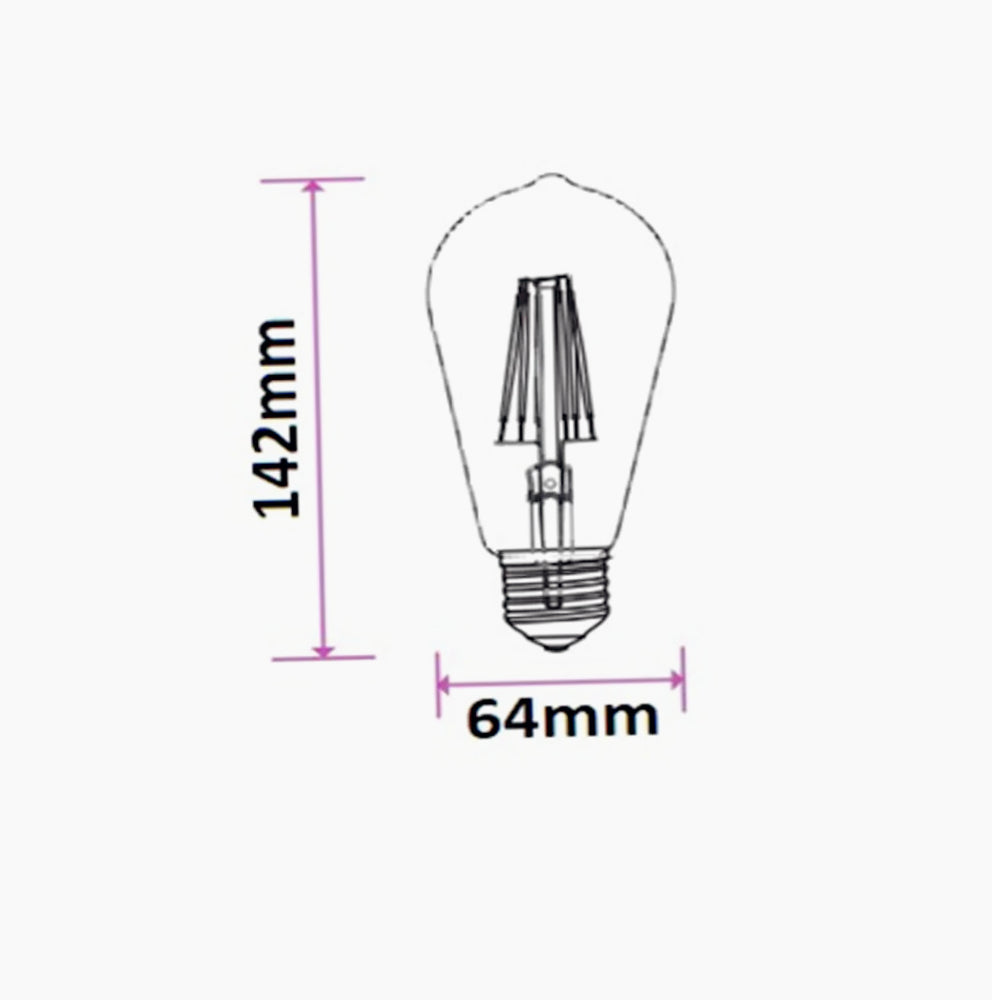 Lampadina LED a filamento ambrata ST64 E27 4W – Luce calda 2500K - ambraled