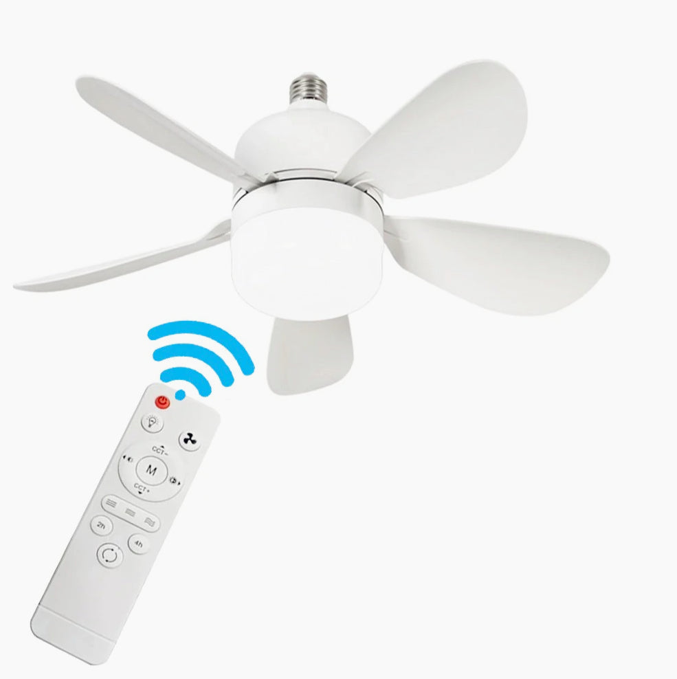 Lampadina LED E27 19W CCT + Ventilatore 9W – Con telecomando - ambraled
