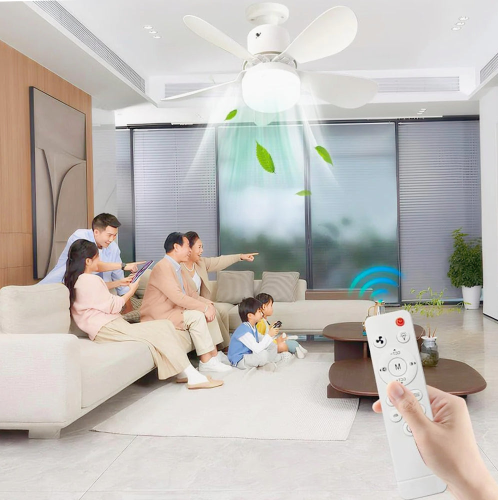 Lampadina LED E27 19W CCT + Ventilatore 9W – Con telecomando - ambraled