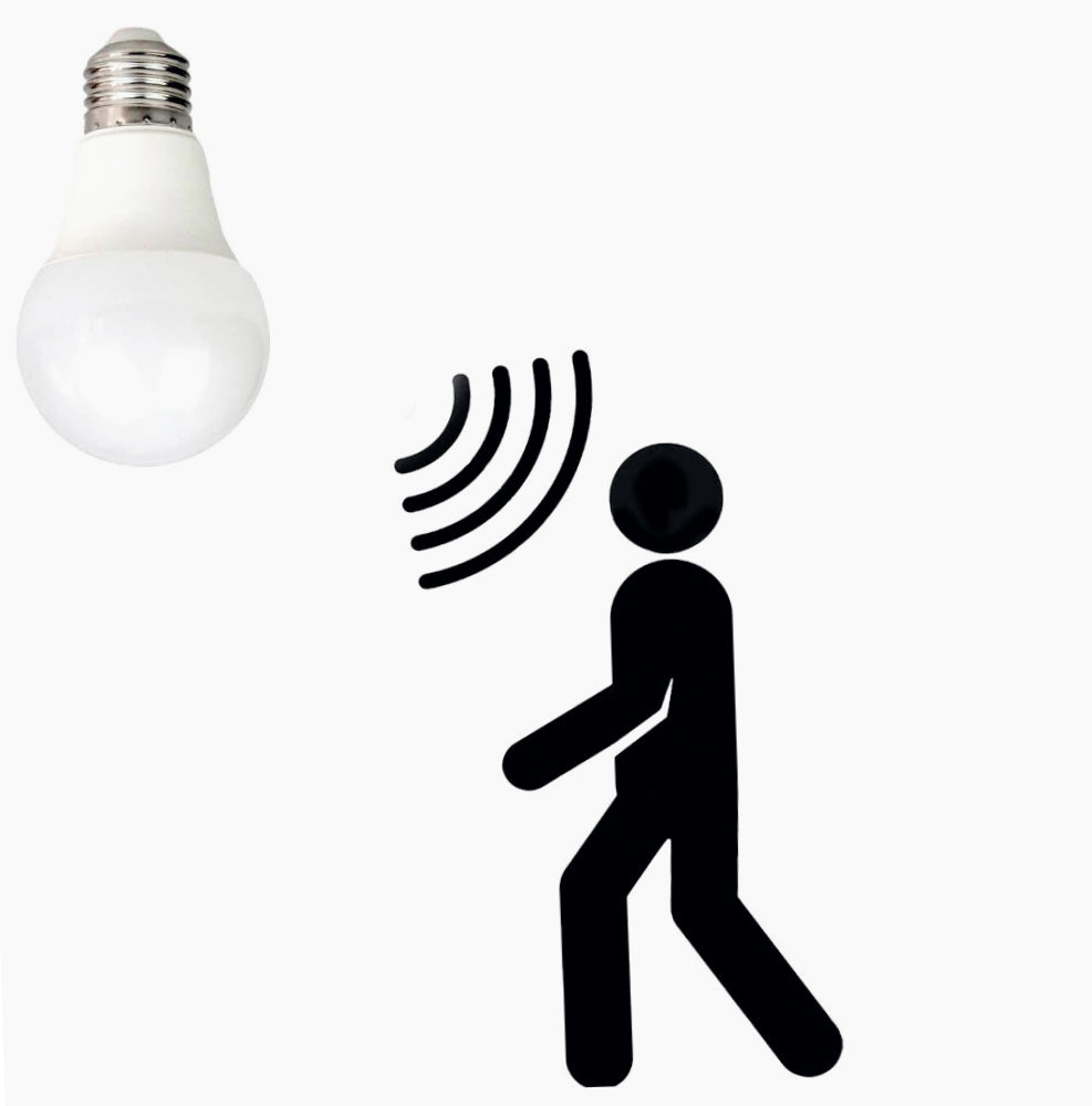 Lampadina LED E27 9W con sensore di movimento – Luce fredda 6500K - ambraled