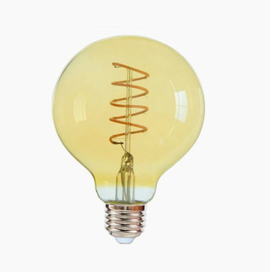 Lampadina LED filamento E27 4W – Globo filamento a torciglione luce calda 2500K - ambraled