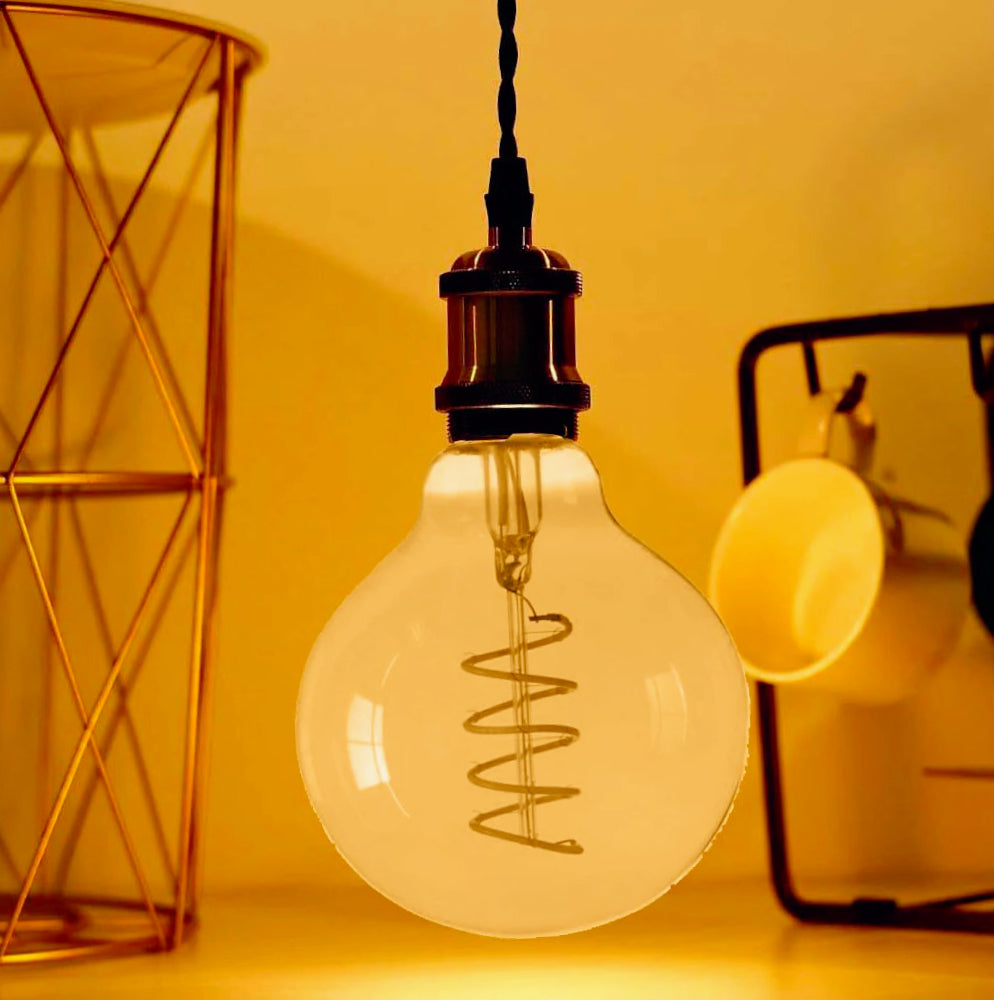 Lampadina LED filamento E27 4W – Globo filamento a torciglione luce calda 2500K - ambraled