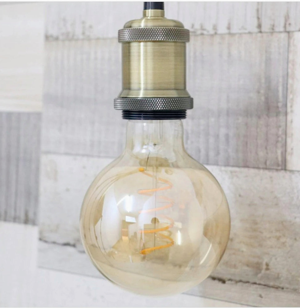 Lampadina LED filamento E27 4W – Globo G95 a torciglione luce calda - ambraled
