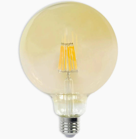 Lampadina LED filamento in vetro ambrato E27 8W – Globo G125 2600K - ambraled