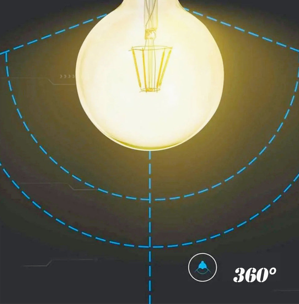 Lampadina LED filamento in vetro ambrato E27 8W – Globo G125 2600K - ambraled