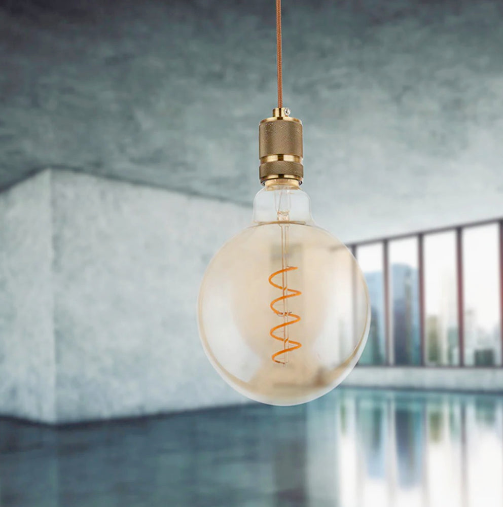 Lampadina LED spirale filamento 4W E27 – Vetro ambrato 3000K - ambraled