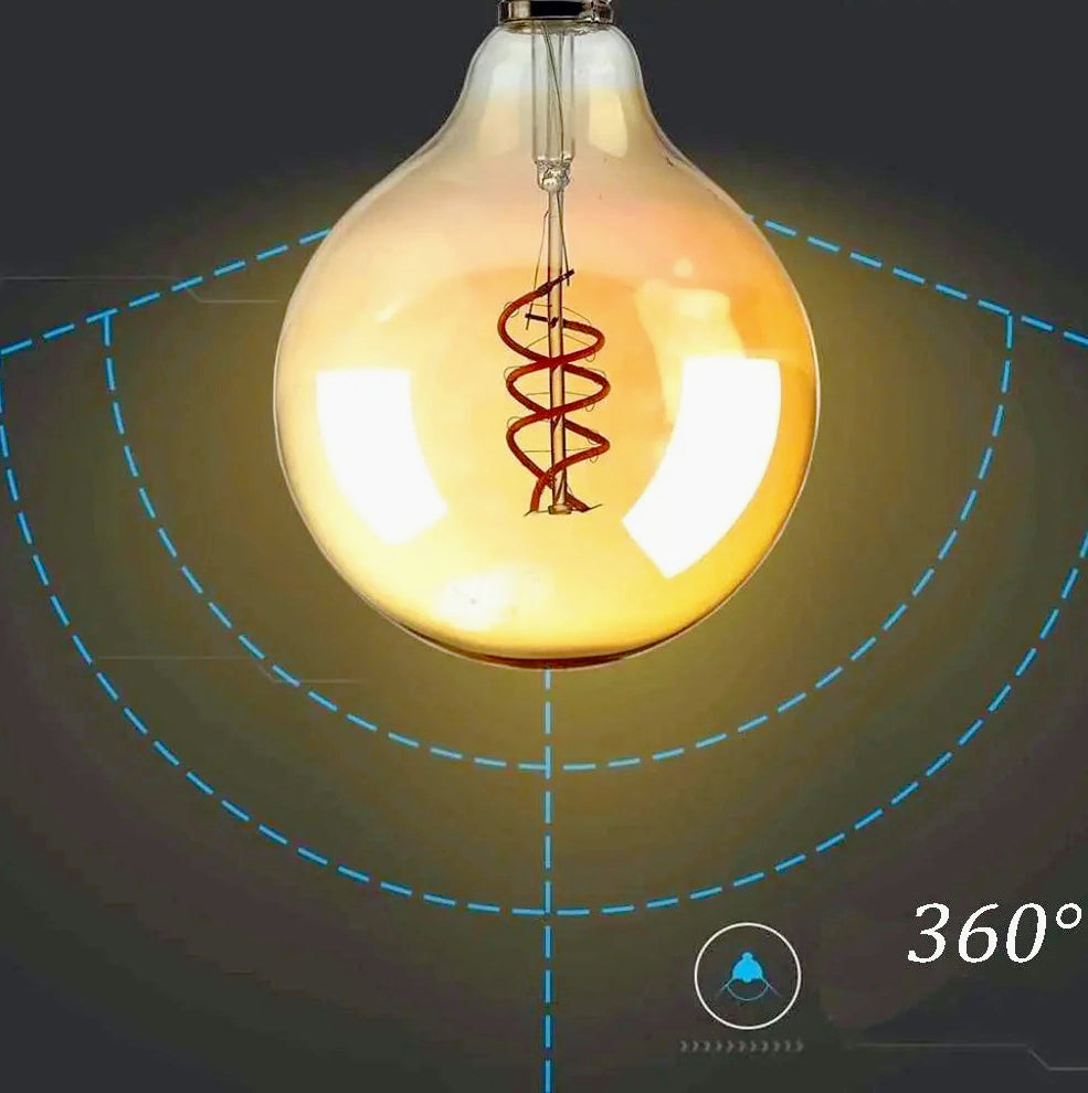 Lampadina LED spirale filamento 4W E27 – Vetro ambrato 3000K - ambraled