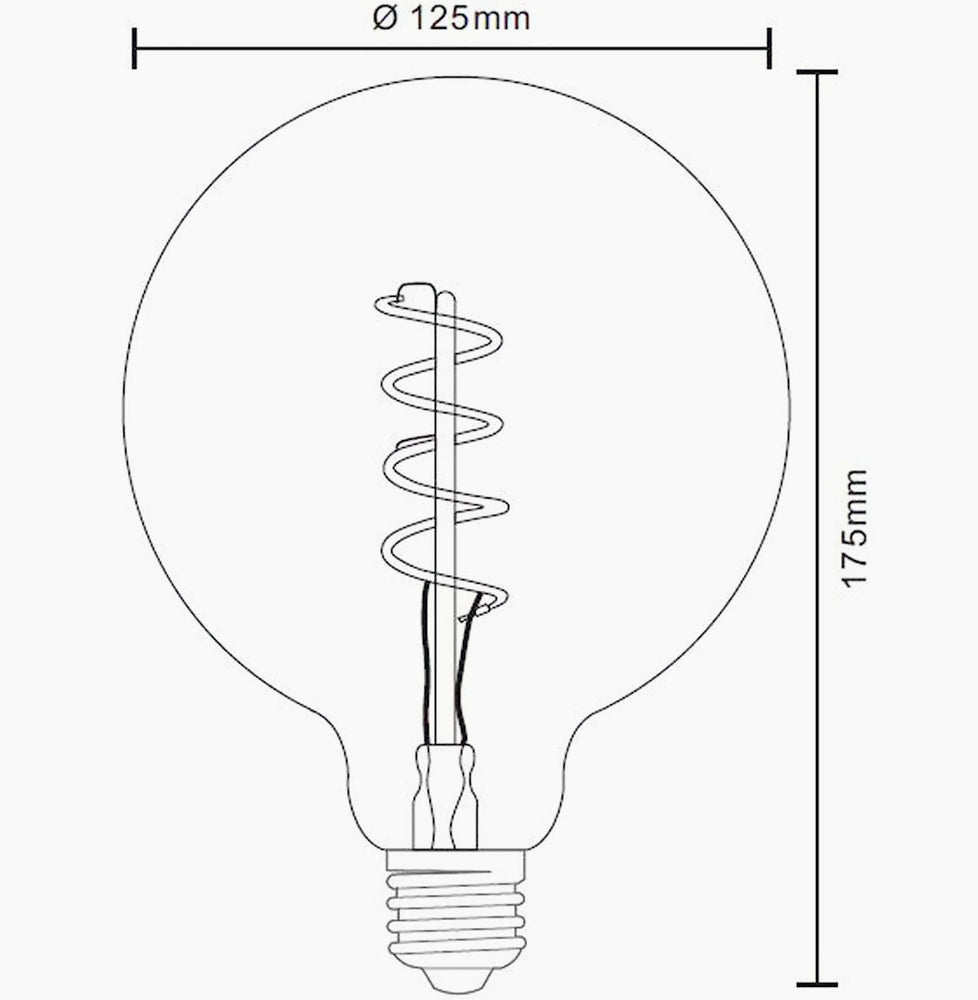 Lampadina LED spirale filamento 4W E27 – Vetro ambrato 3000K - ambraled