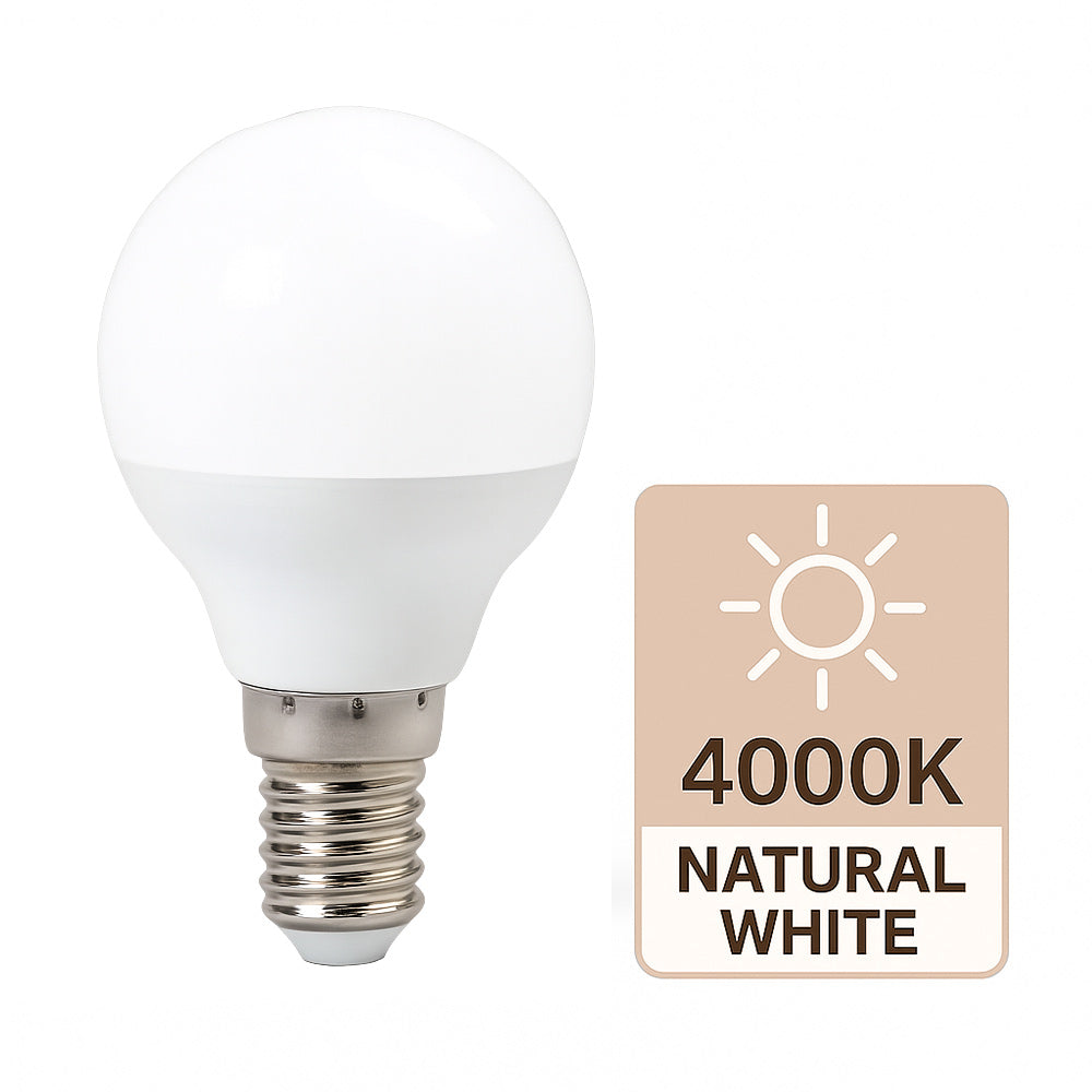 Lampadina LED a sfera E14 6W – Luce fredda / calda / naturale - ambraled