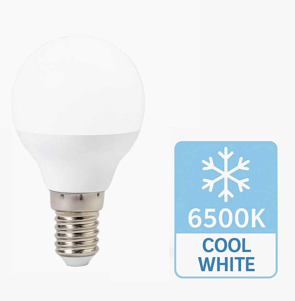 Lampadina LED a sfera E14 6W – Luce fredda / calda / naturale - ambraled