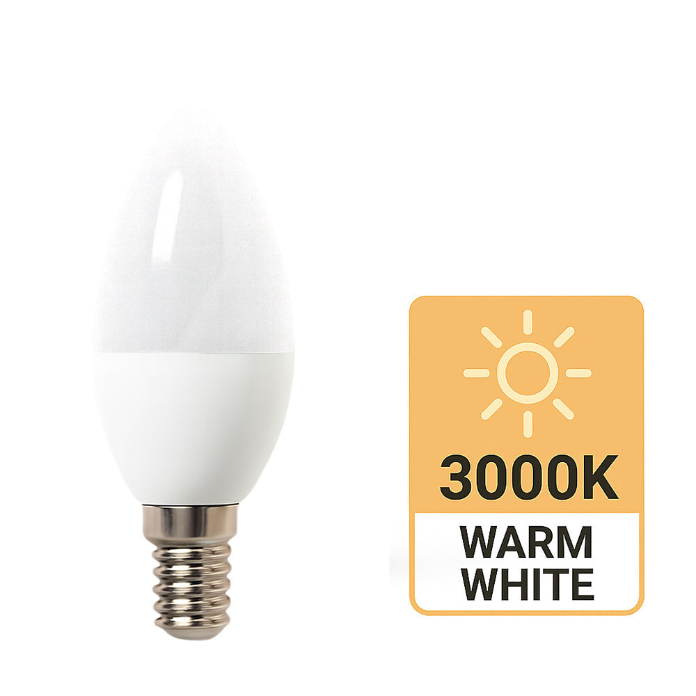 Lampadina LED E14 6W – Forma candela luce fredda / calda / naturale - ambraled
