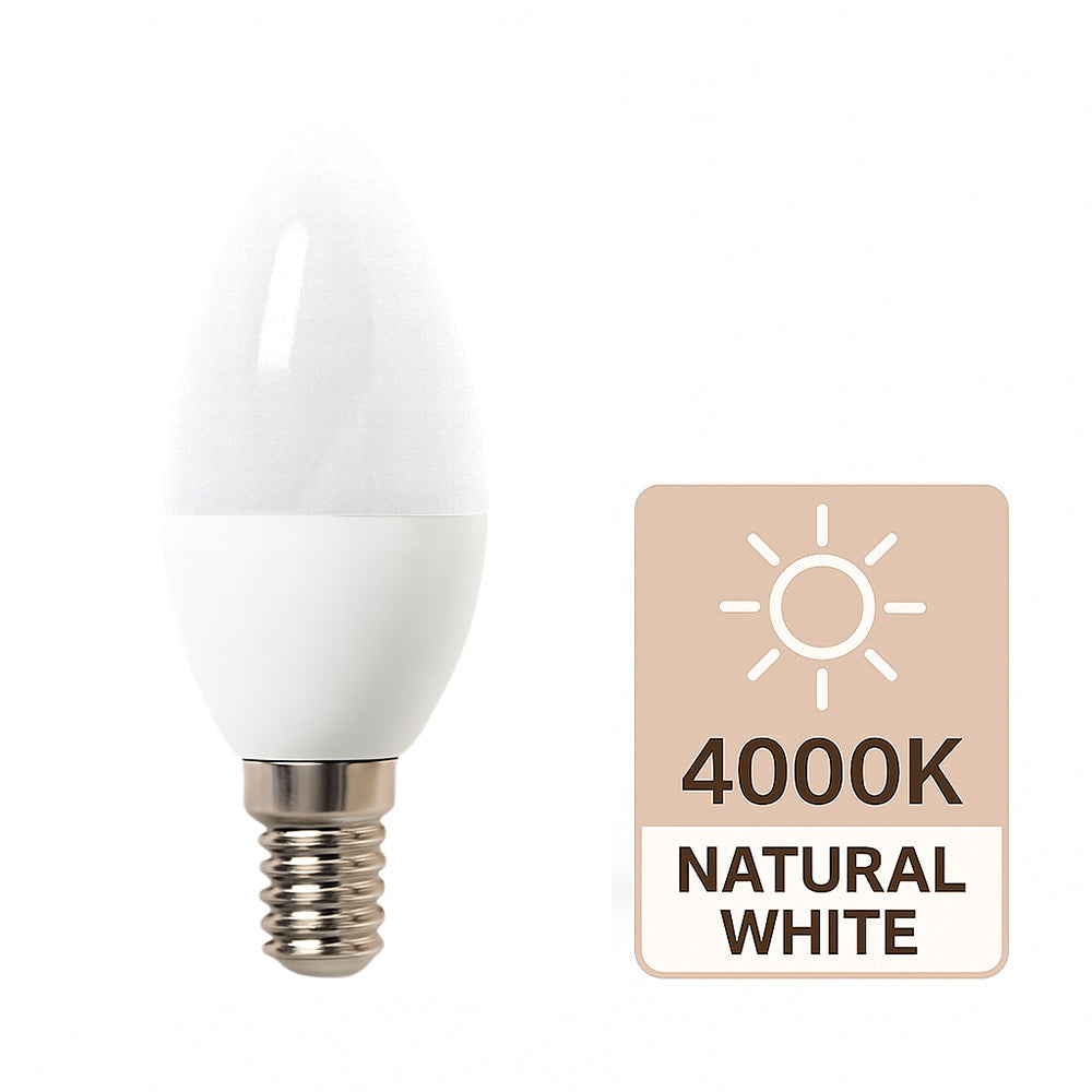 Lampadina LED E14 6W – Forma candela luce fredda / calda / naturale - ambraled