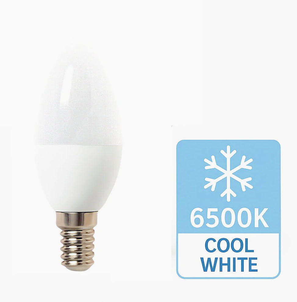 Lampadina LED E14 6W – Forma candela luce fredda / calda / naturale - ambraled