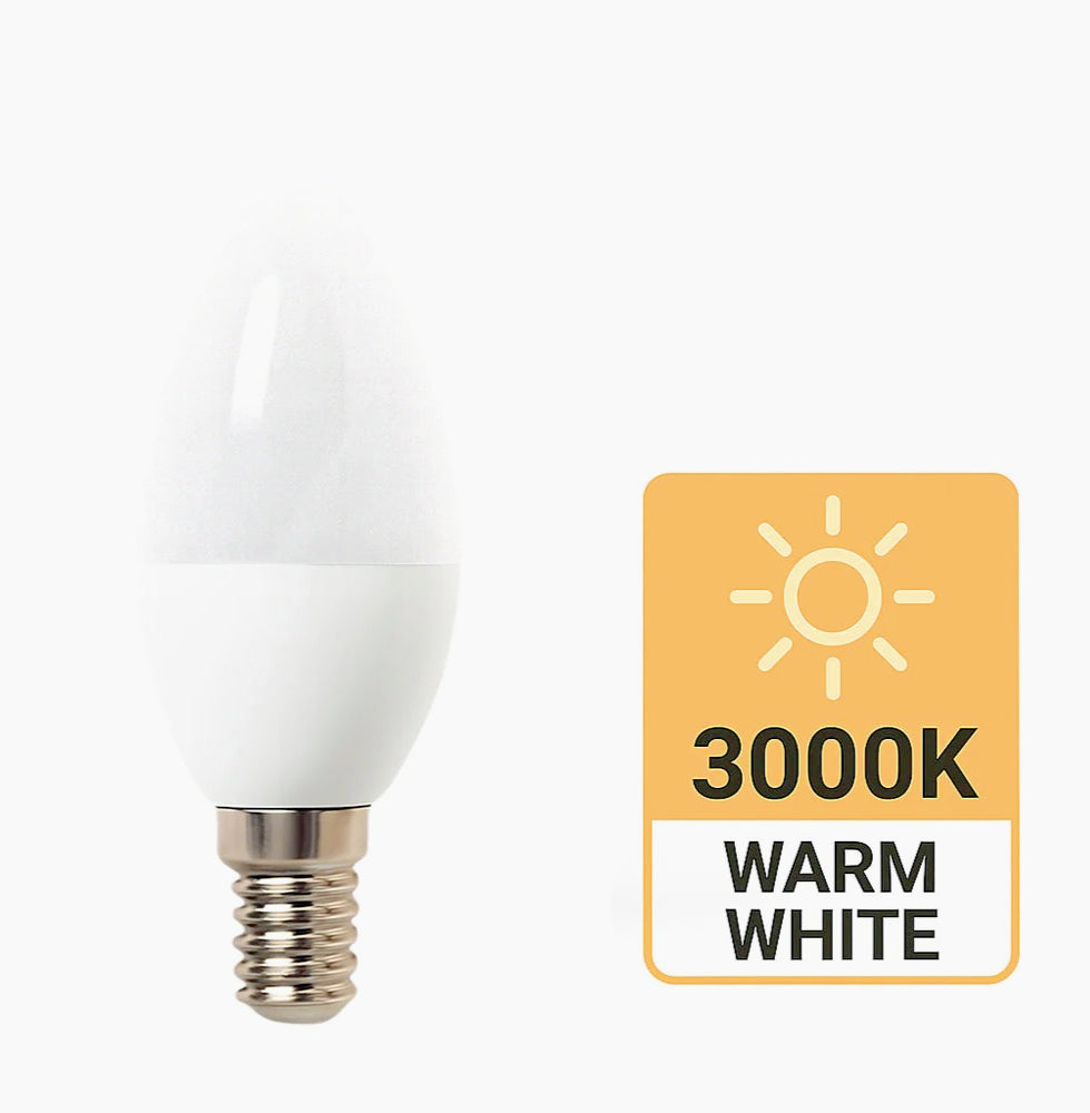 Lampadina LED E14 6W – Forma candela luce fredda / calda / naturale - ambraled
