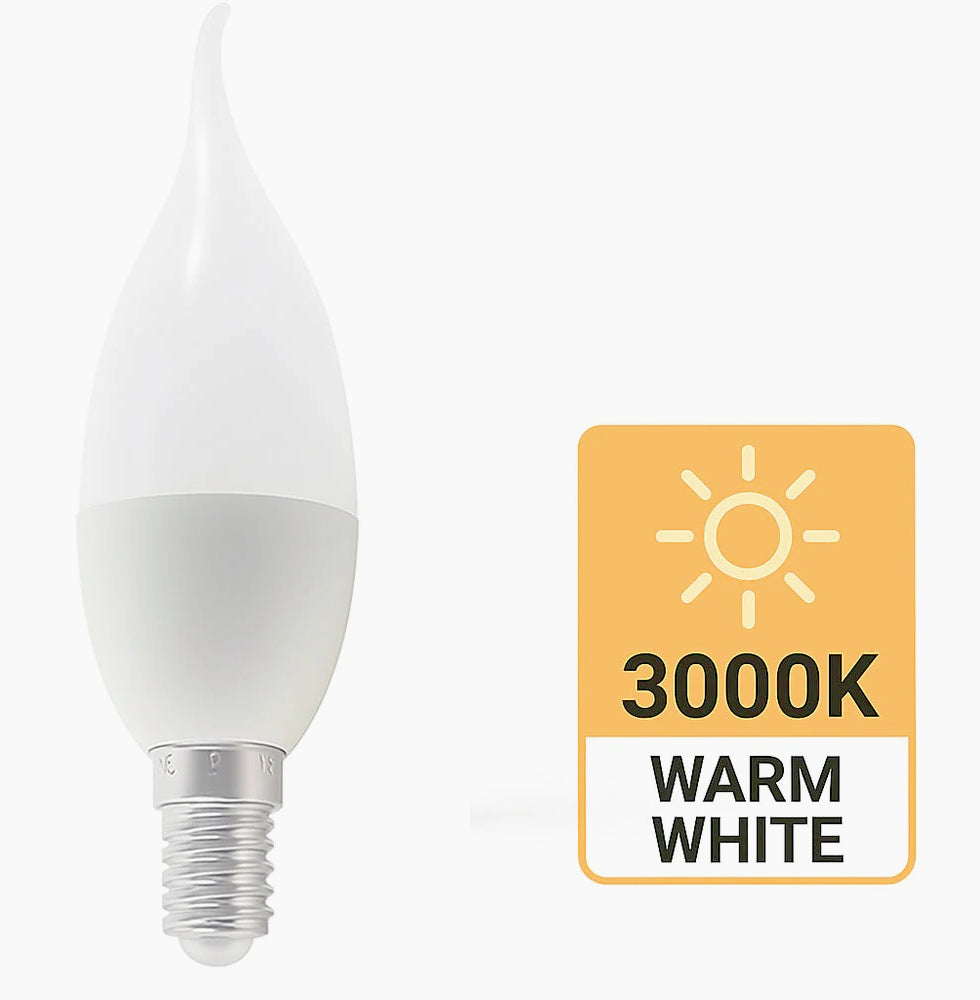Lampadina LED E14 8W – Effetto colpo di vento luce fredda/calda/naturale - ambraled