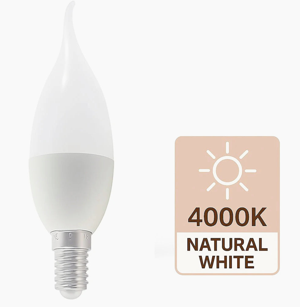 Lampadina LED E14 8W – Effetto colpo di vento luce fredda/calda/naturale - ambraled