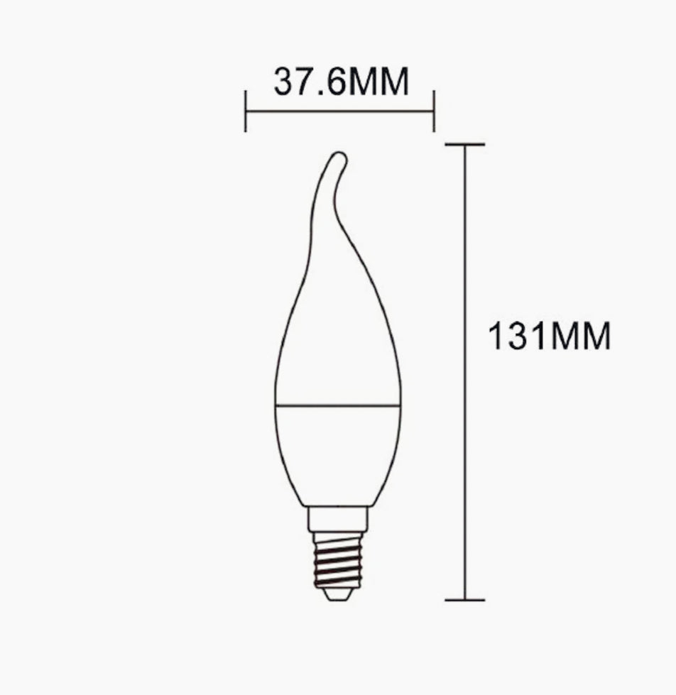 Lampadina LED E14 8W – Effetto colpo di vento luce fredda/calda/naturale - ambraled