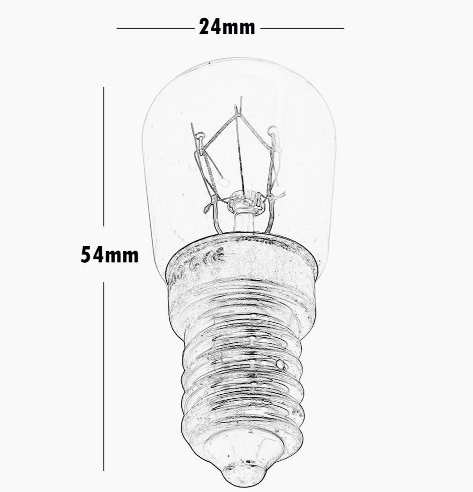 Lampadina alogena E14 25W – Per cappa e forno, max 300°C, luce calda 2700K - ambraled