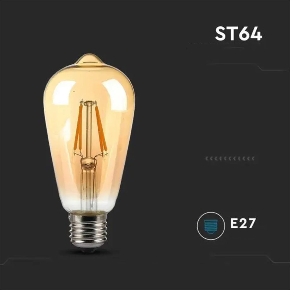 Lampadina LED filamento E27 8W – Vetro trasparente, luce calda 3000K - ambraled
