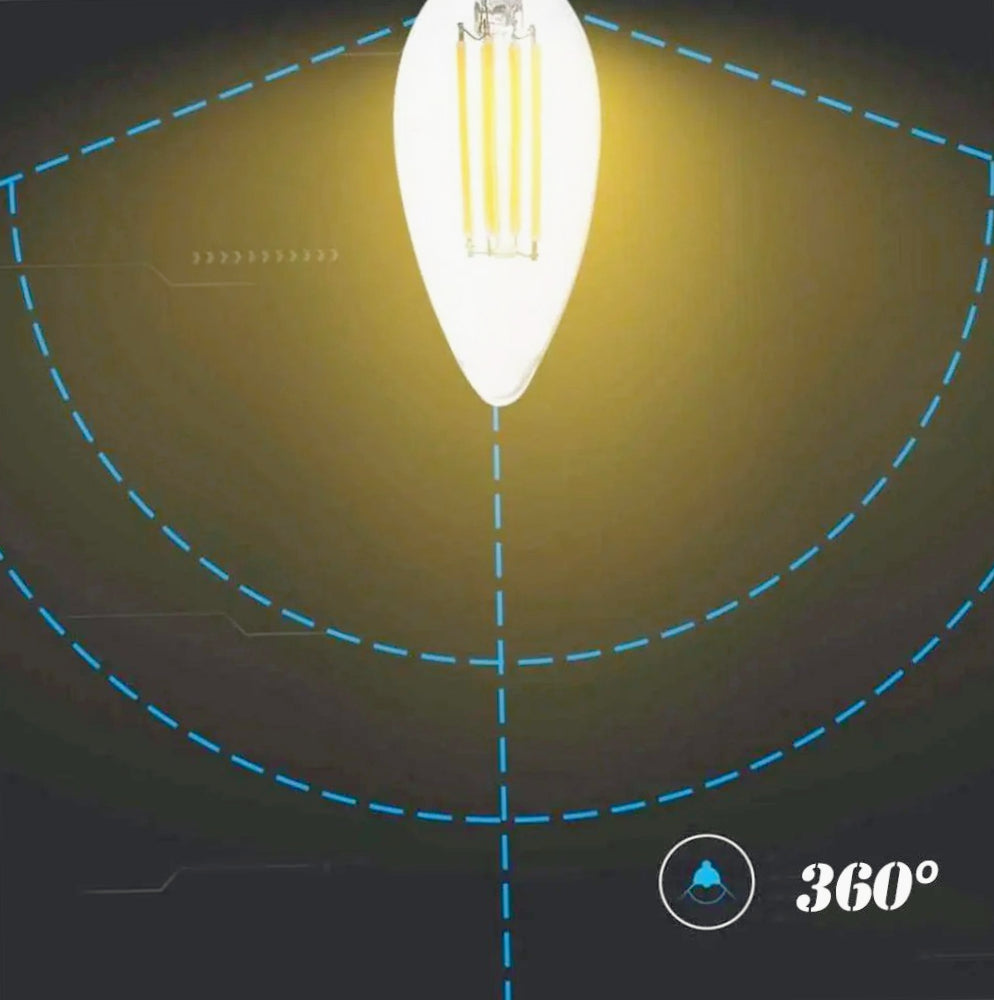 Lampadina LED filamento forma candela E14 4W – 3000K/4000K/6500K - ambraled