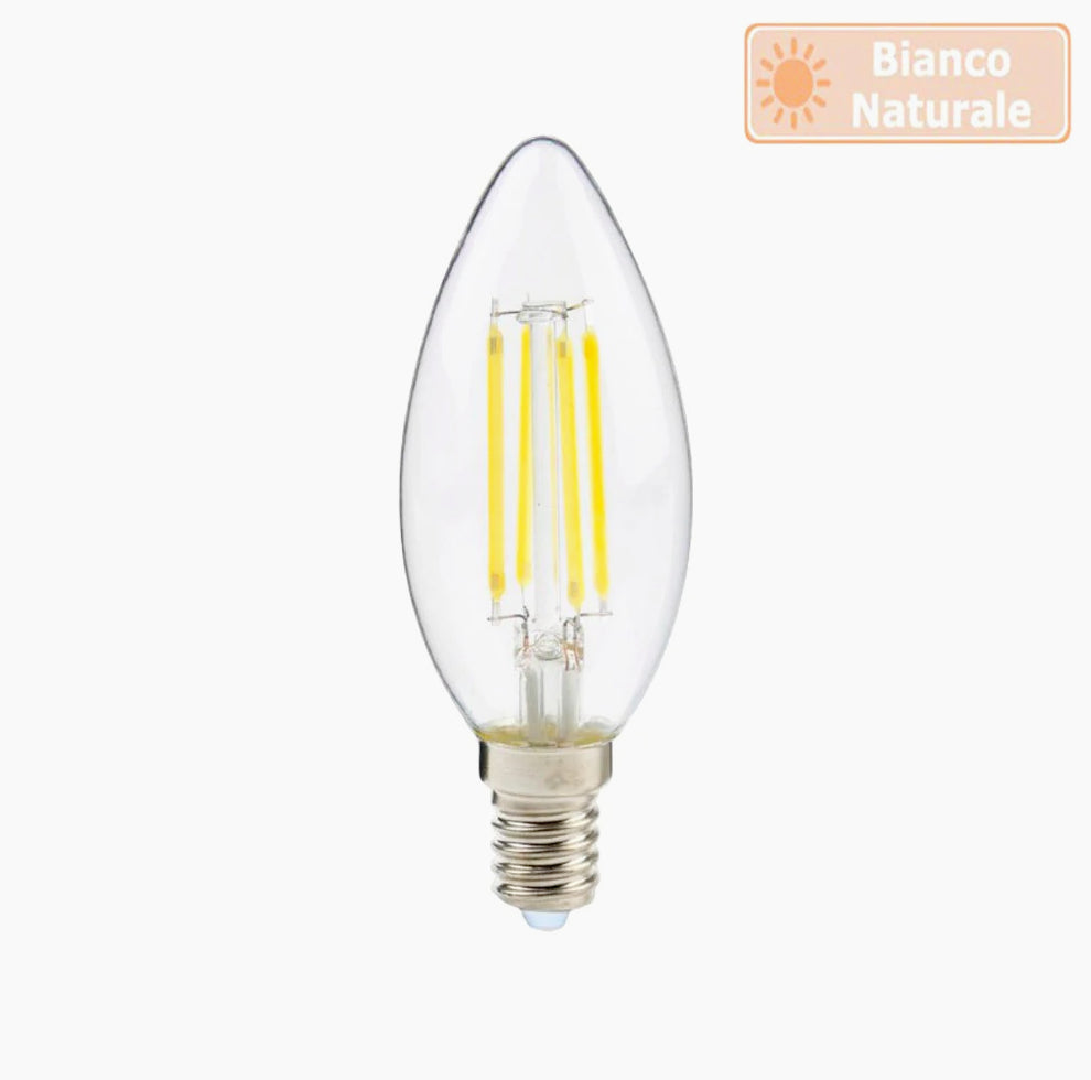 Lampadina LED filamento forma candela E14 4W – 3000K/4000K/6500K - ambraled