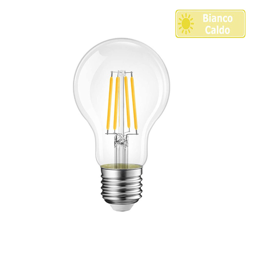 Lampadina LED filamento vetro E27 4W – A60 3000K/4000K/6500K - ambraled
